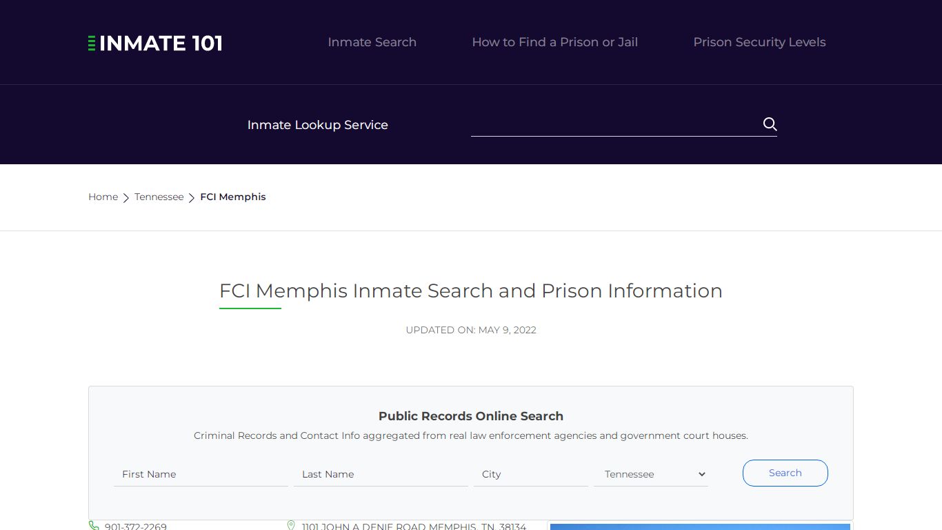 FCI Memphis Inmate Search | Lookup | Roster