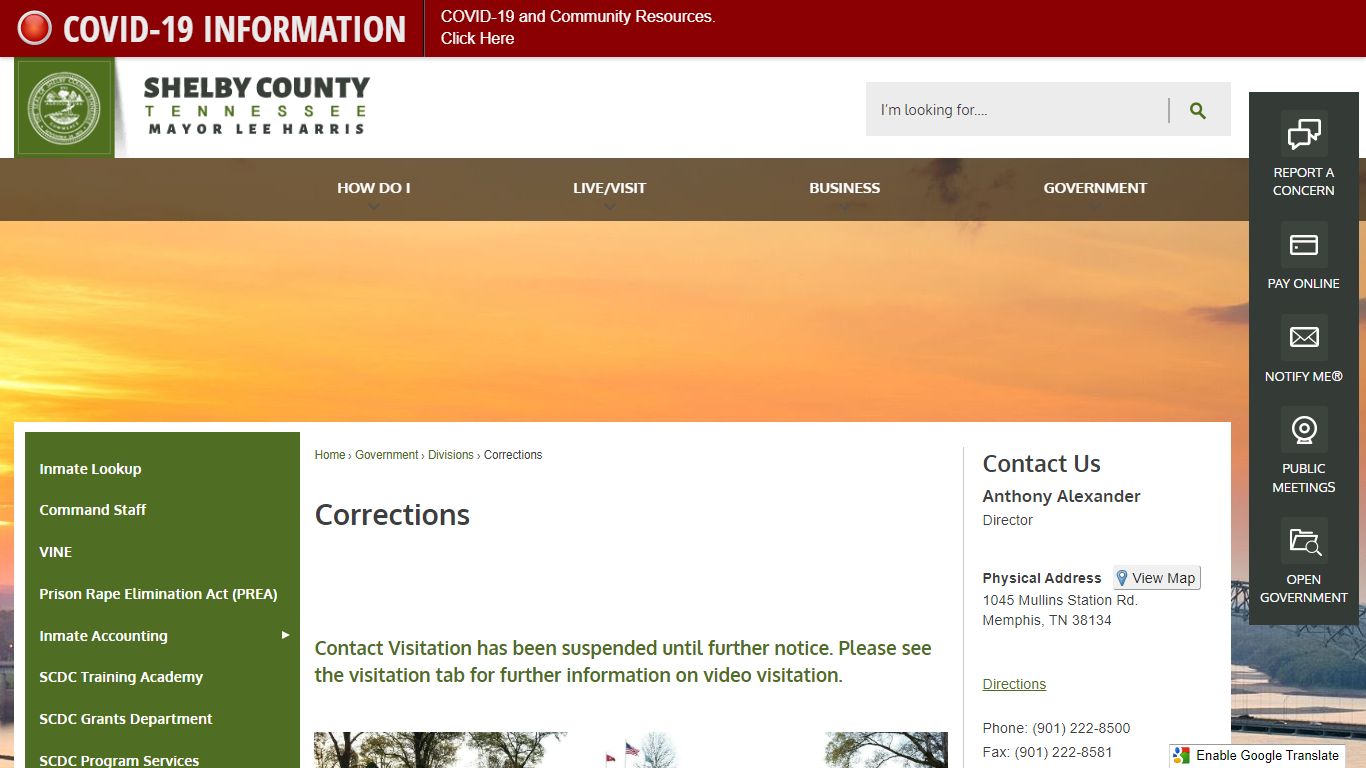Corrections | Shelby County, TN - Official Website